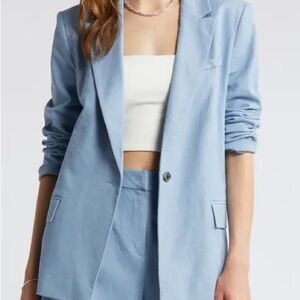 Open Edit Women's Light Blue Blazer (NEW)